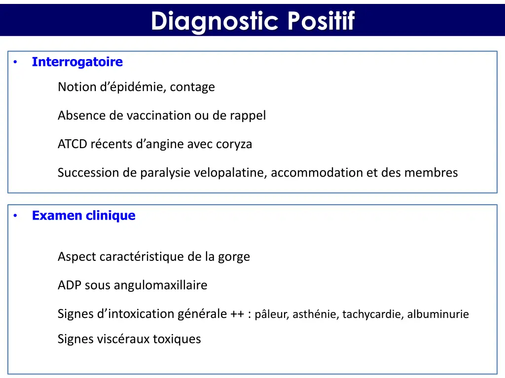 diagnostic positif