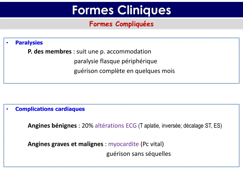 formes cliniques formes compliqu es 1
