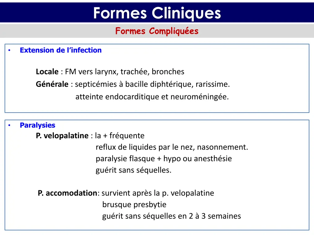 formes cliniques formes compliqu es