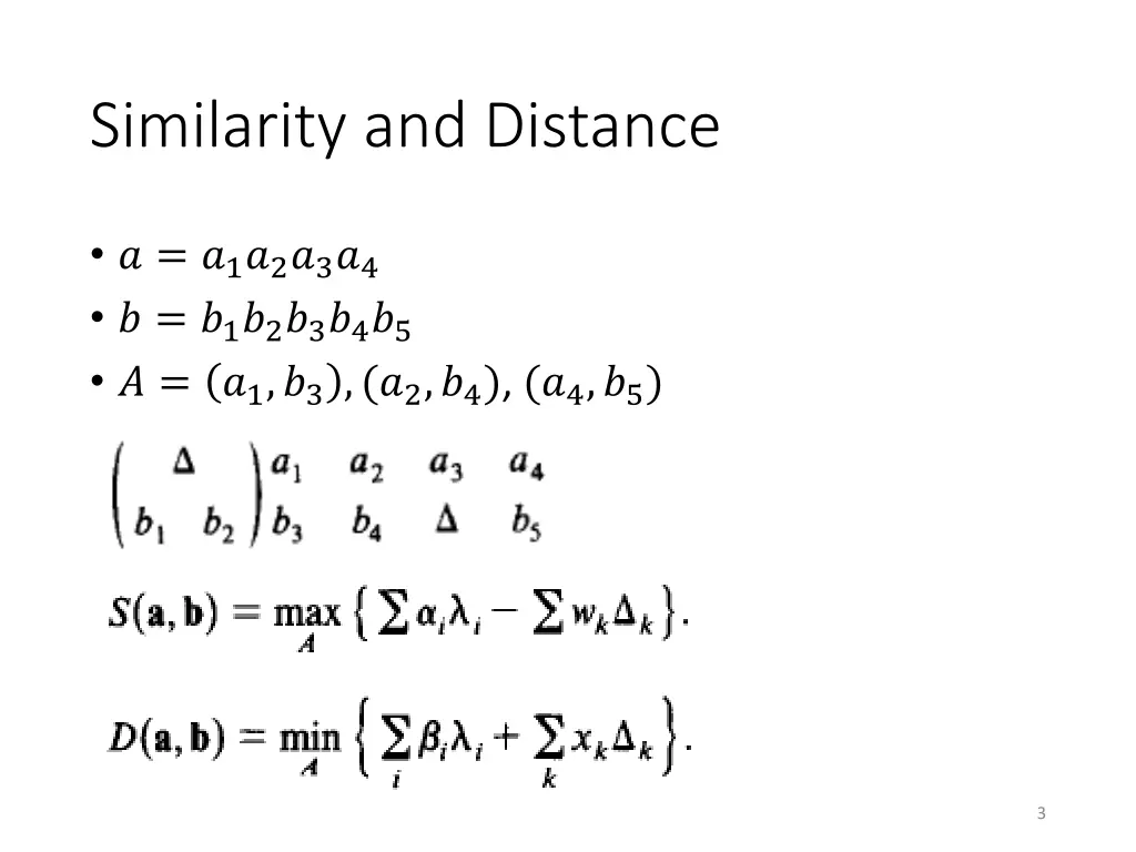 similarity and distance