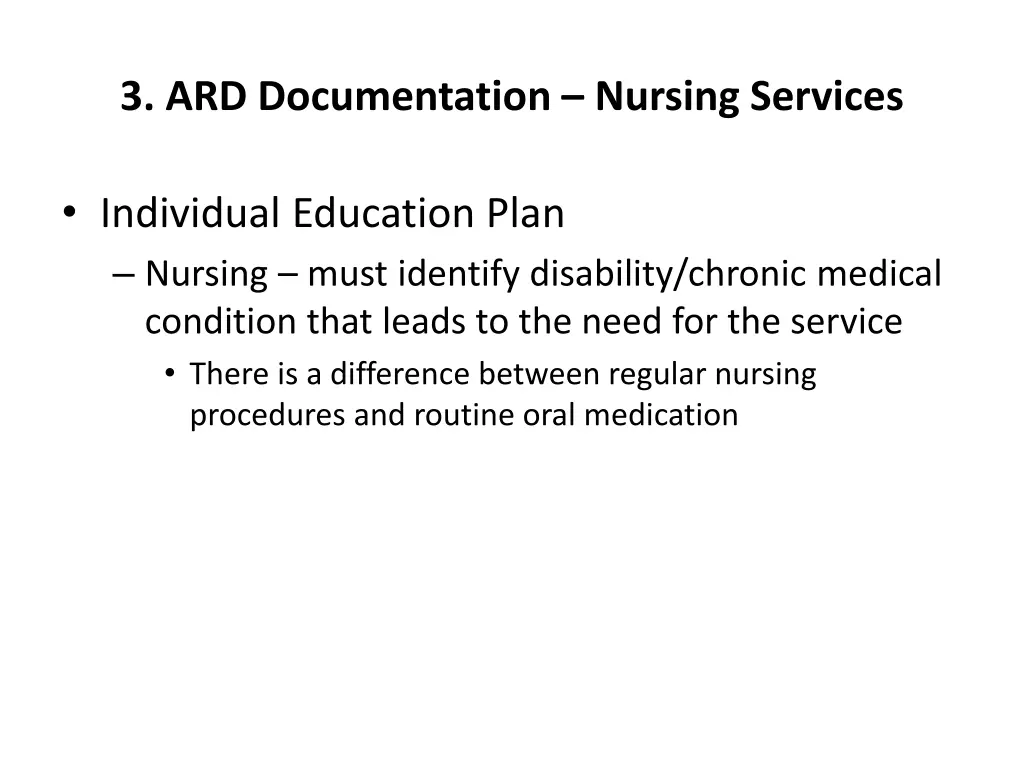 3 ard documentation nursing services