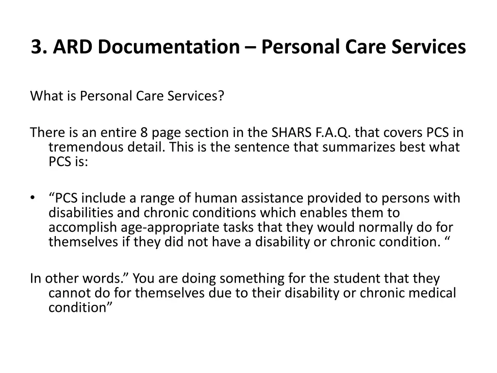 3 ard documentation personal care services 1