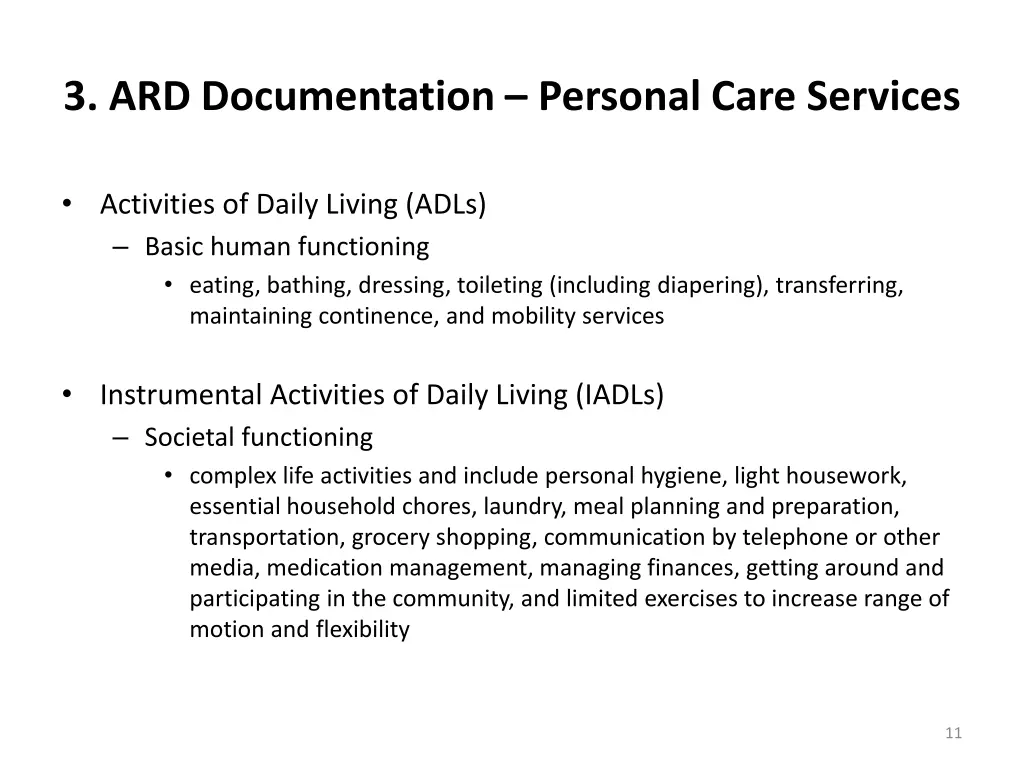 3 ard documentation personal care services 3