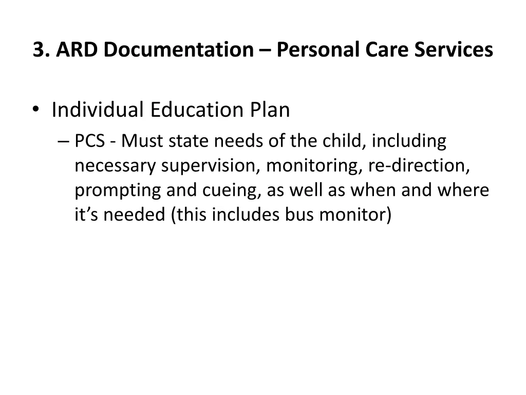 3 ard documentation personal care services