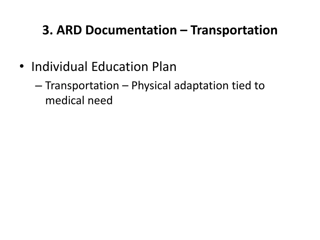 3 ard documentation transportation