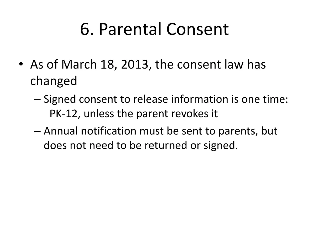 6 parental consent