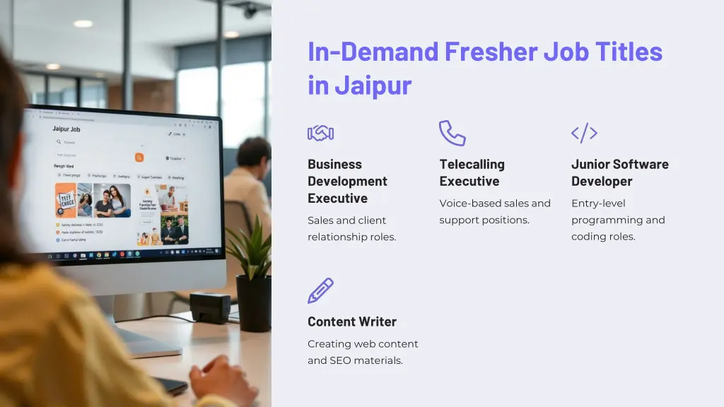 in demand fresher job titles in jaipur