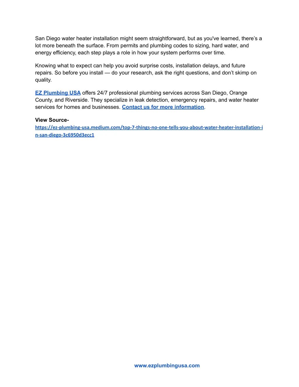 san diego water heater installation might seem