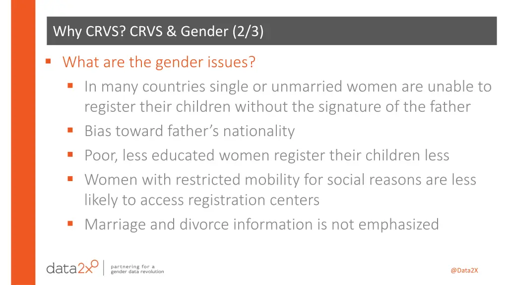 why crvs crvs gender 2 3