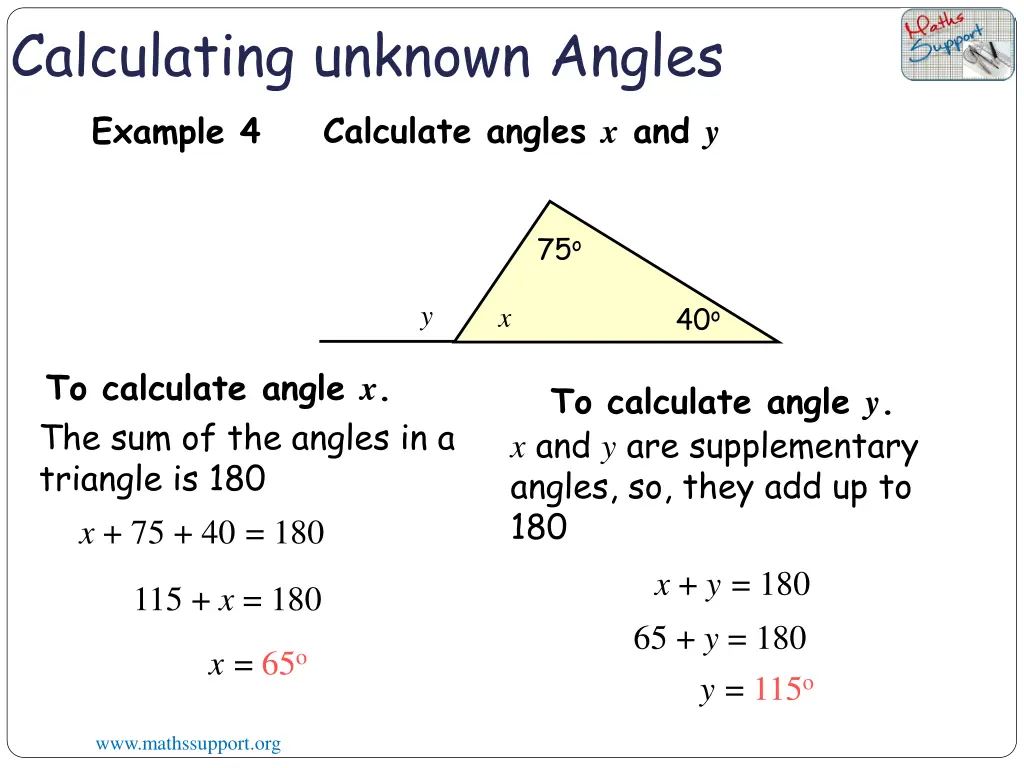 calculating unknown angles 2