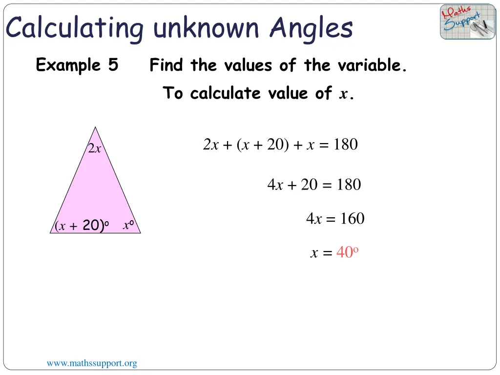 calculating unknown angles 3