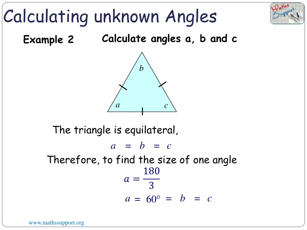 calculating unknown angles example 2