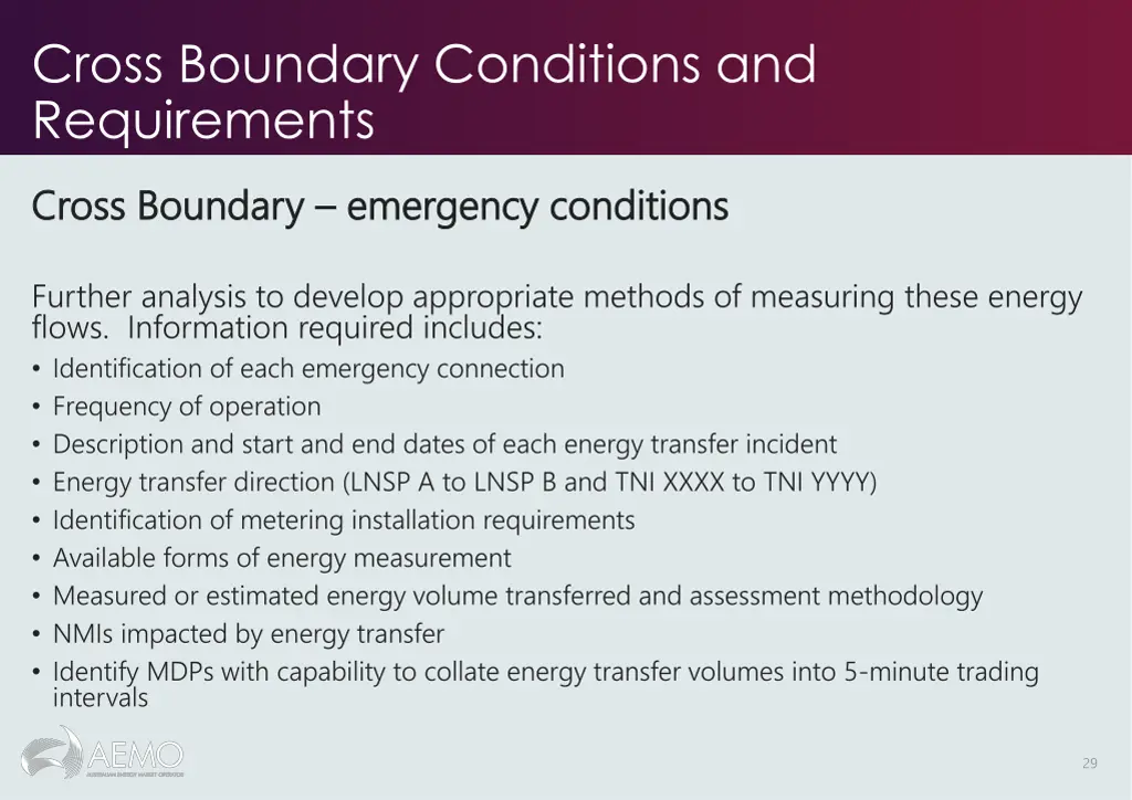 cross boundary conditions and requirements 2