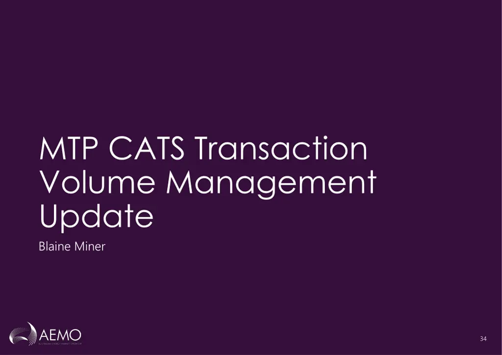 mtp cats transaction volume management update