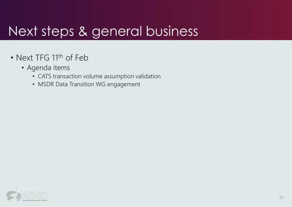 next steps general business