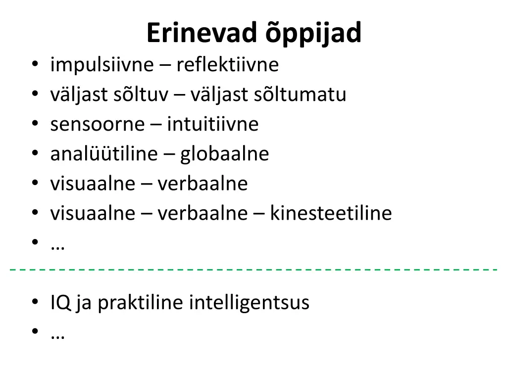 erinevad ppijad