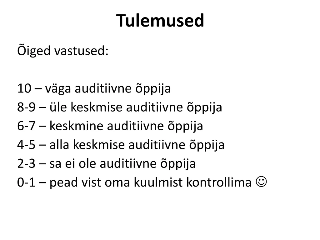 tulemused 1