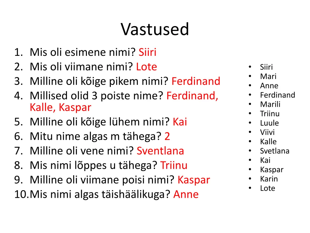 vastused 1