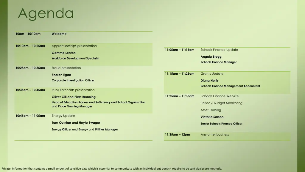agenda