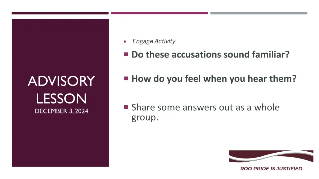 engage activity do these accusations sound