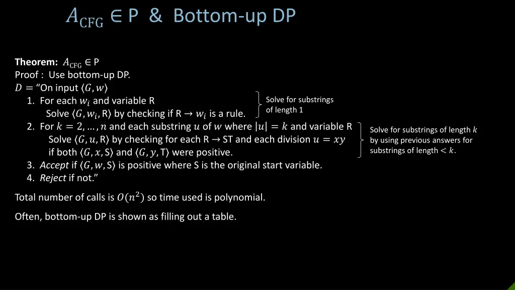 cfg p bottom up dp