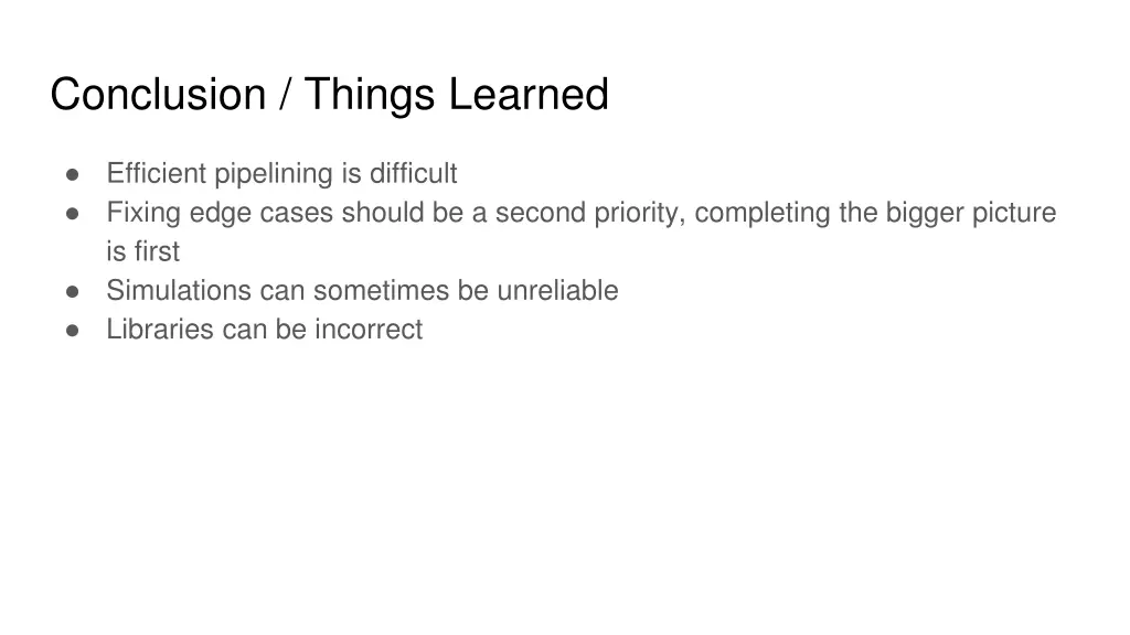 conclusion things learned