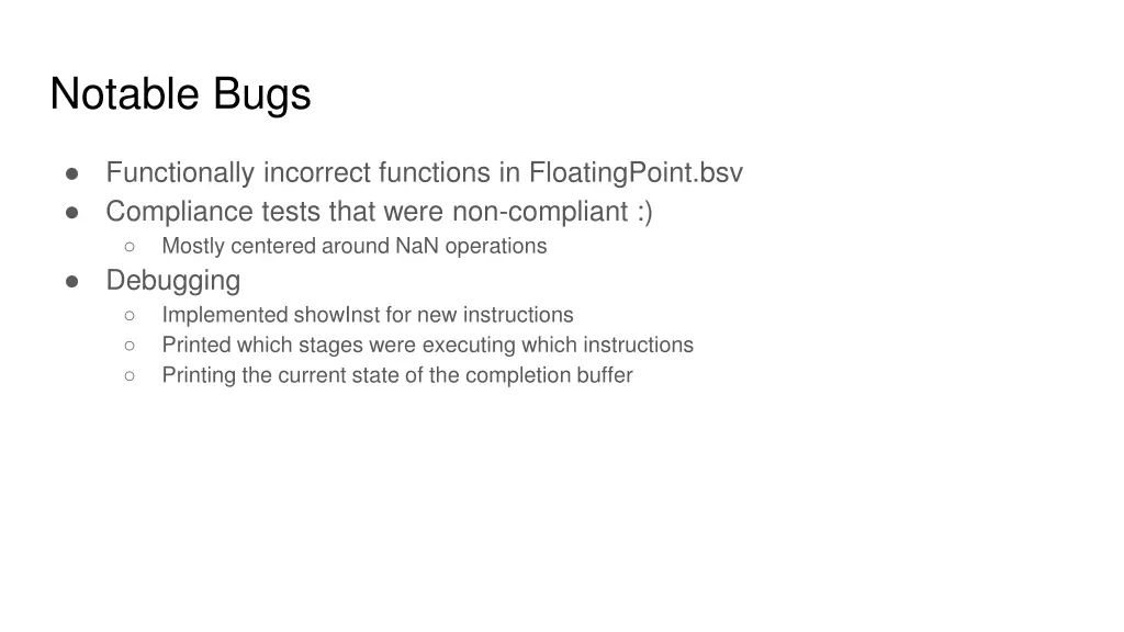 notable bugs