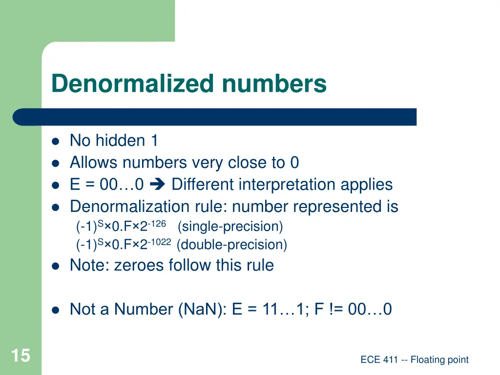 denormalized numbers