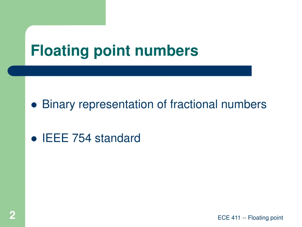 floating point numbers