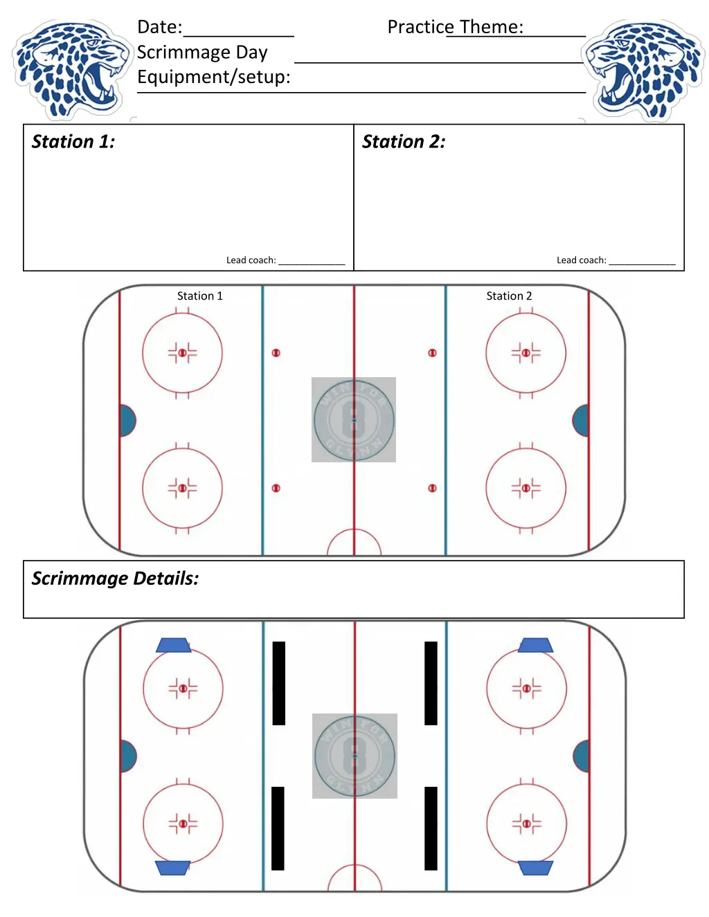 date scrimmage day equipment setup