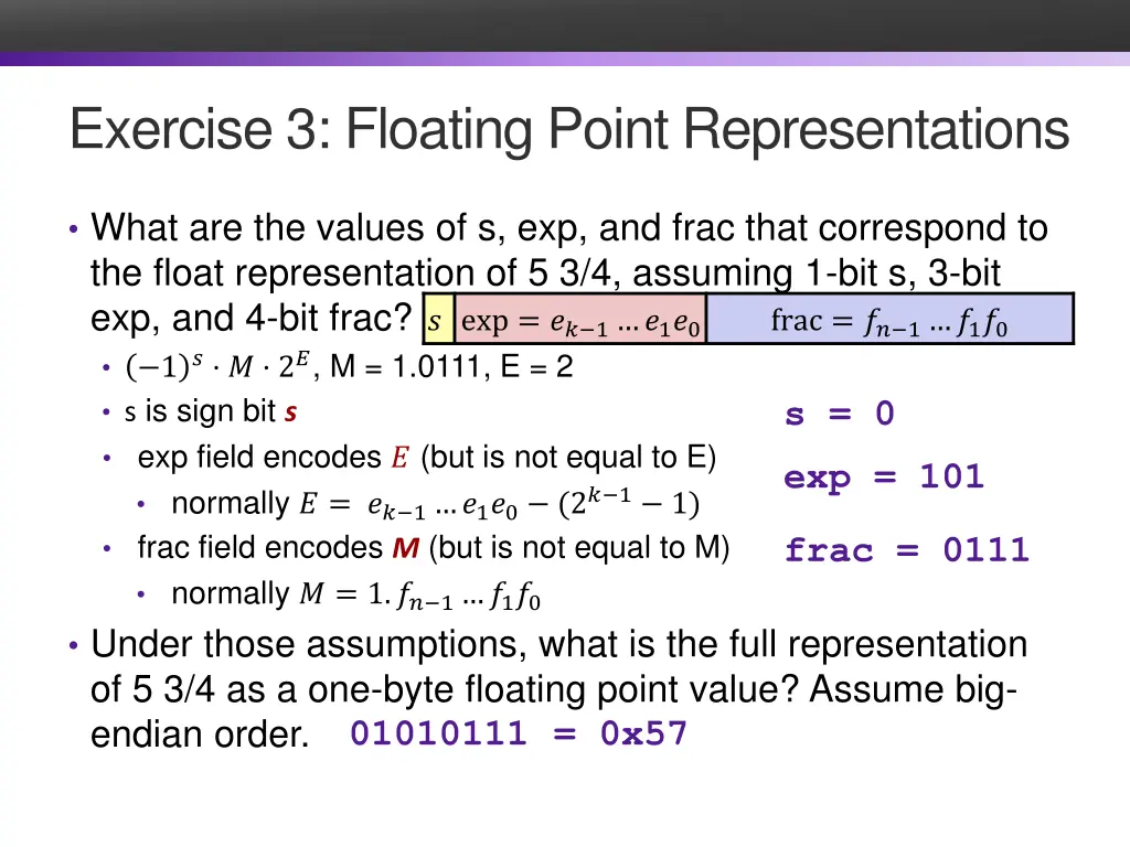 exercise 3 floating point representations 1