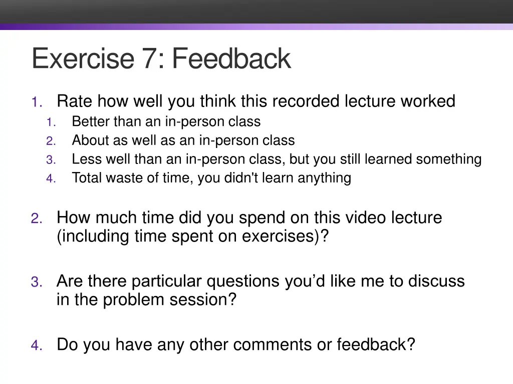 exercise 7 feedback