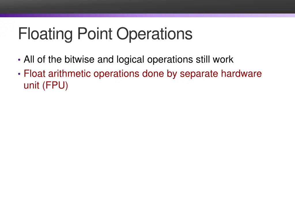 floating point operations