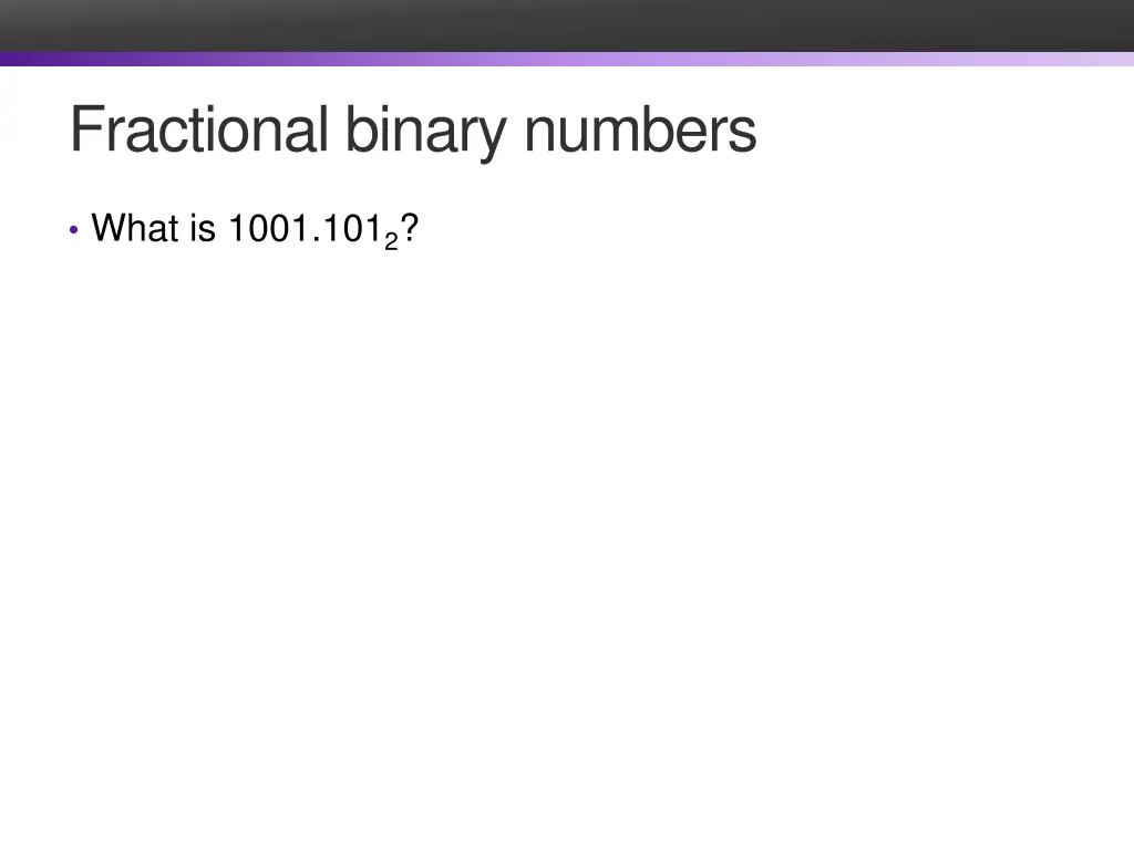 fractional binary numbers