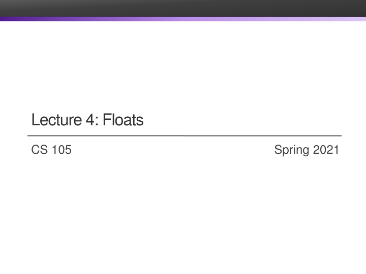 lecture 4 floats