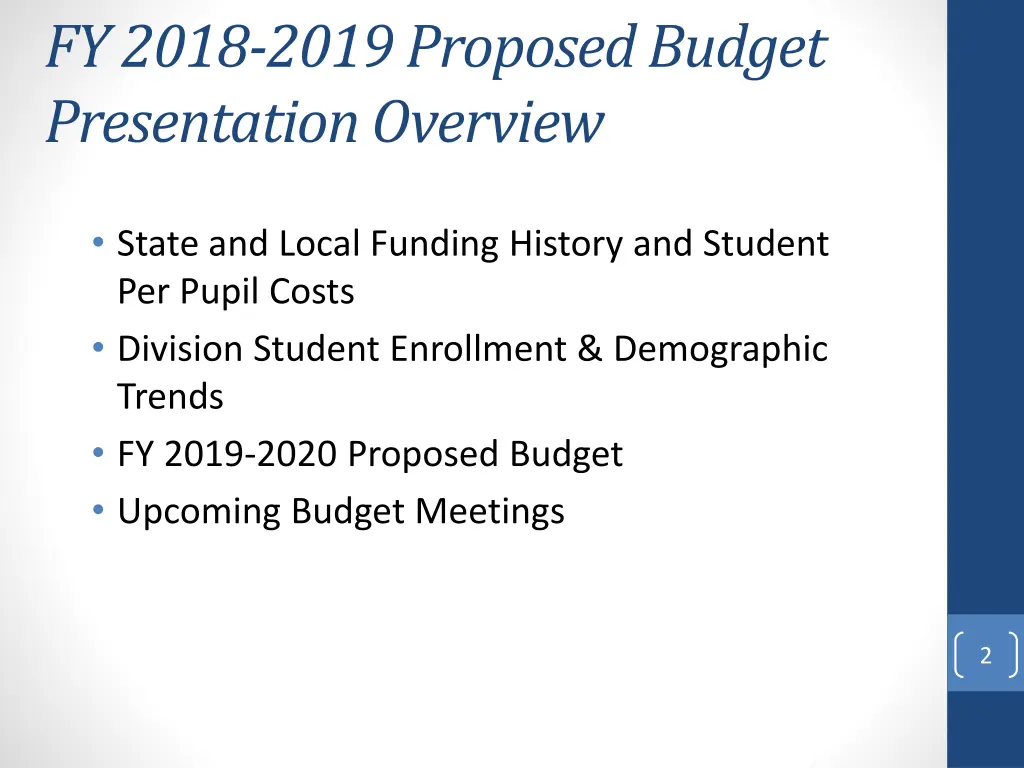 fy 2018 2019 proposed budget presentation overview