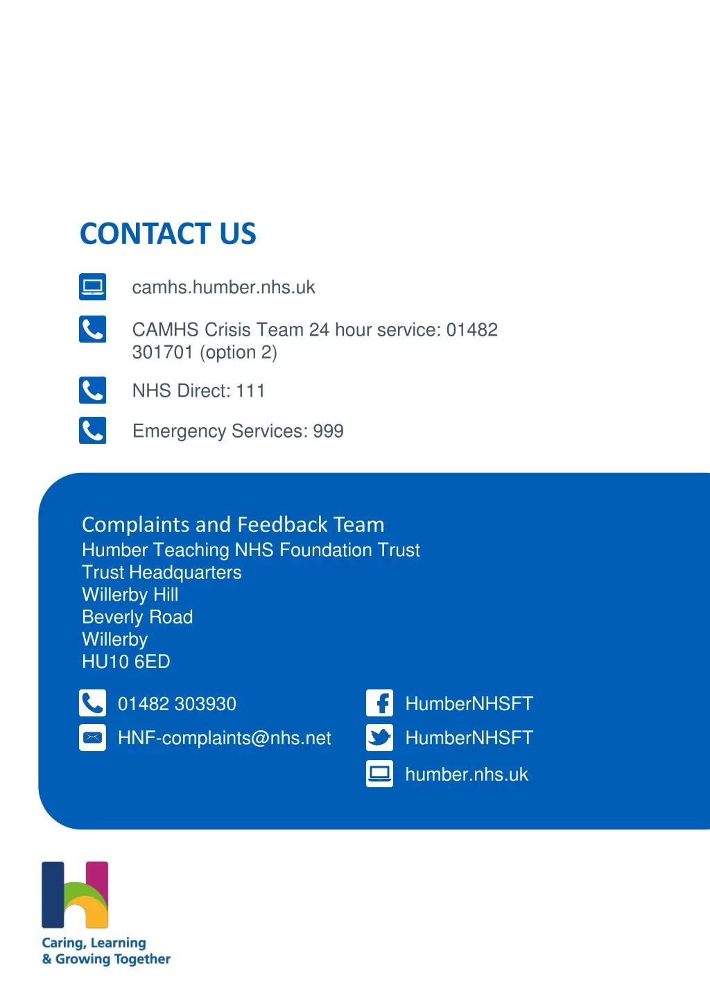 contact us