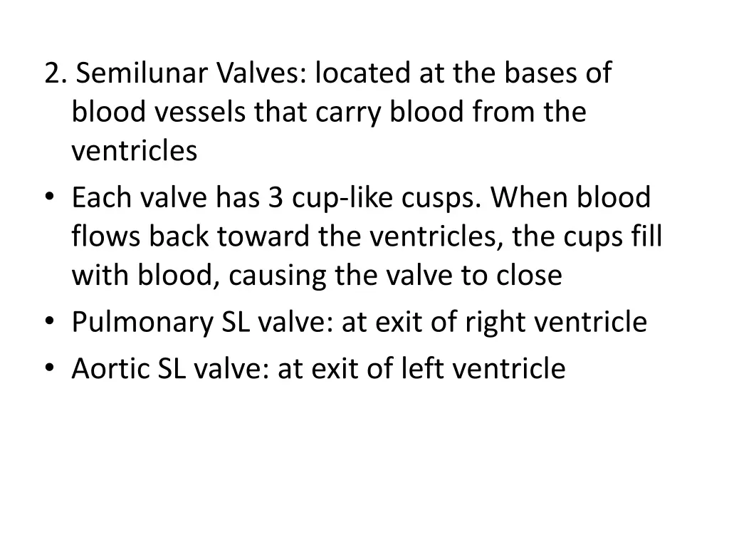 2 semilunar valves located at the bases of blood 3