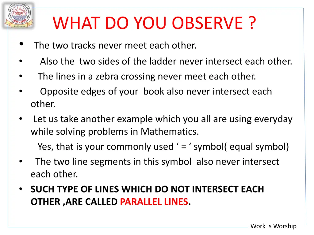 what do you observe the two tracks never meet