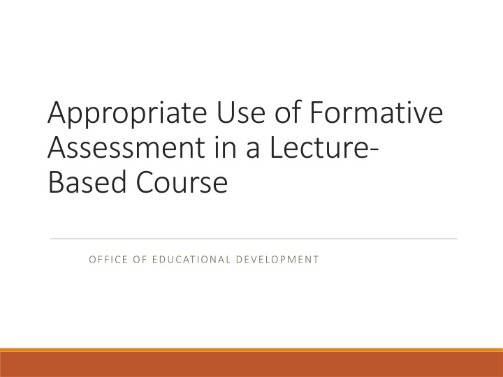 appropriate use of formative assessment