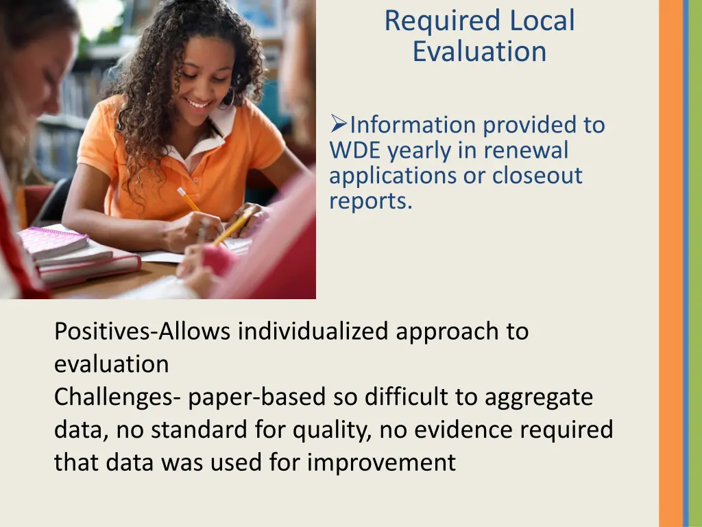 required local evaluation
