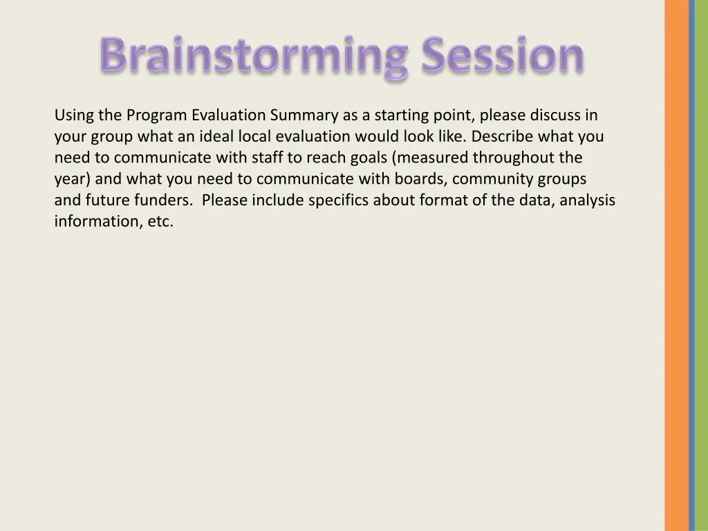 using the program evaluation summary