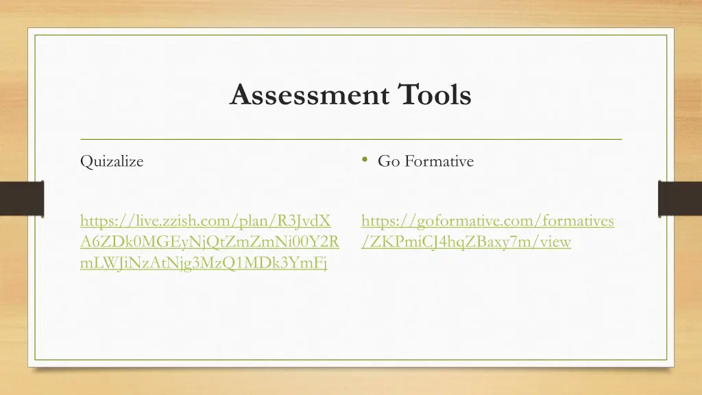 assessment tools
