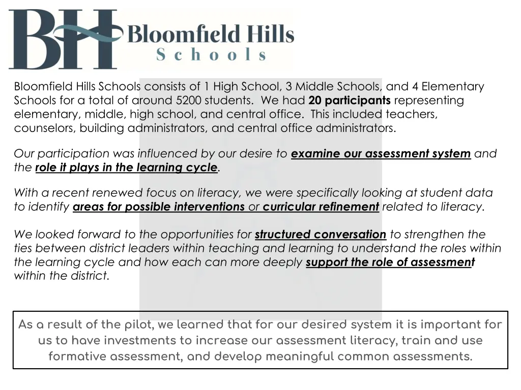 bloomfield hills schools consists of 1 high