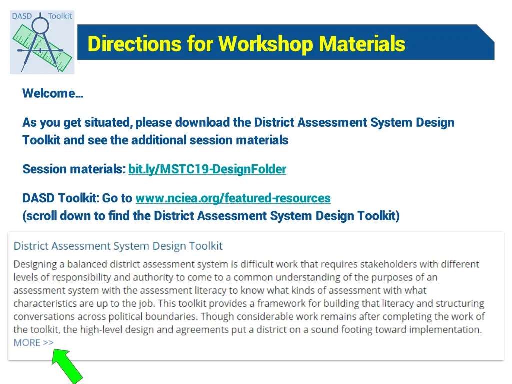 directions for workshop materials