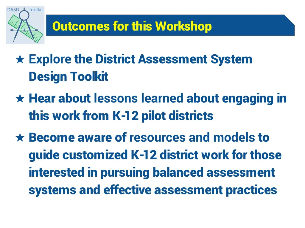 outcomes for this workshop