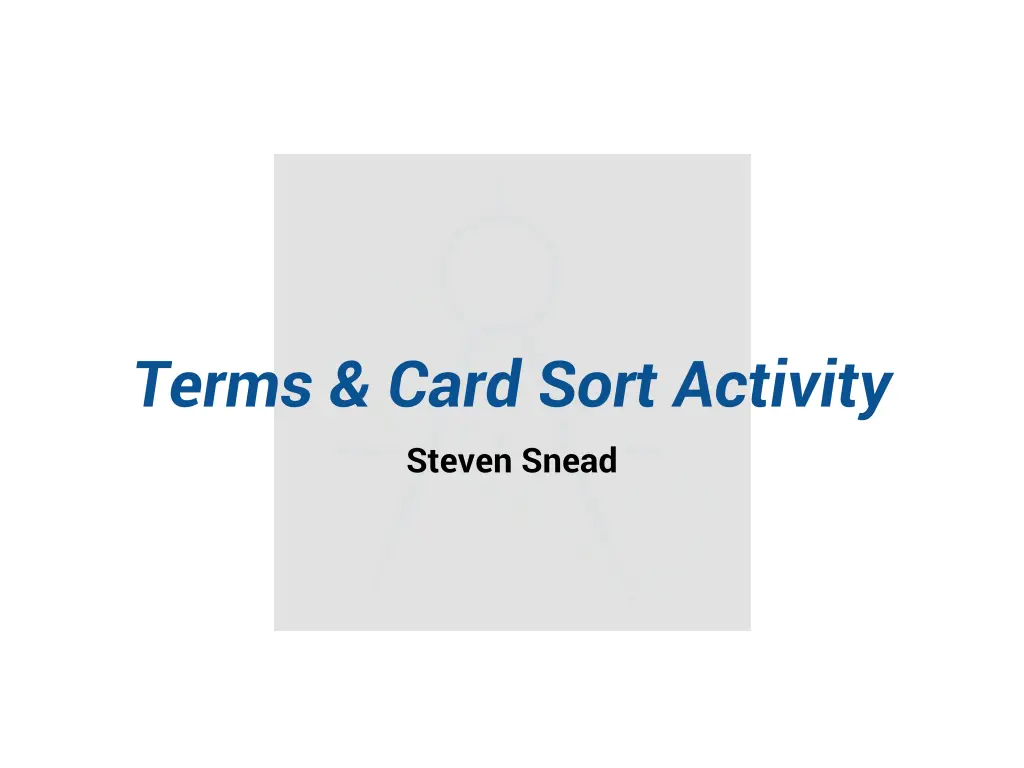 terms card sort activity steven snead