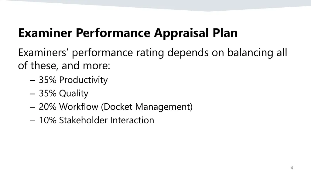 examiner performance appraisal plan