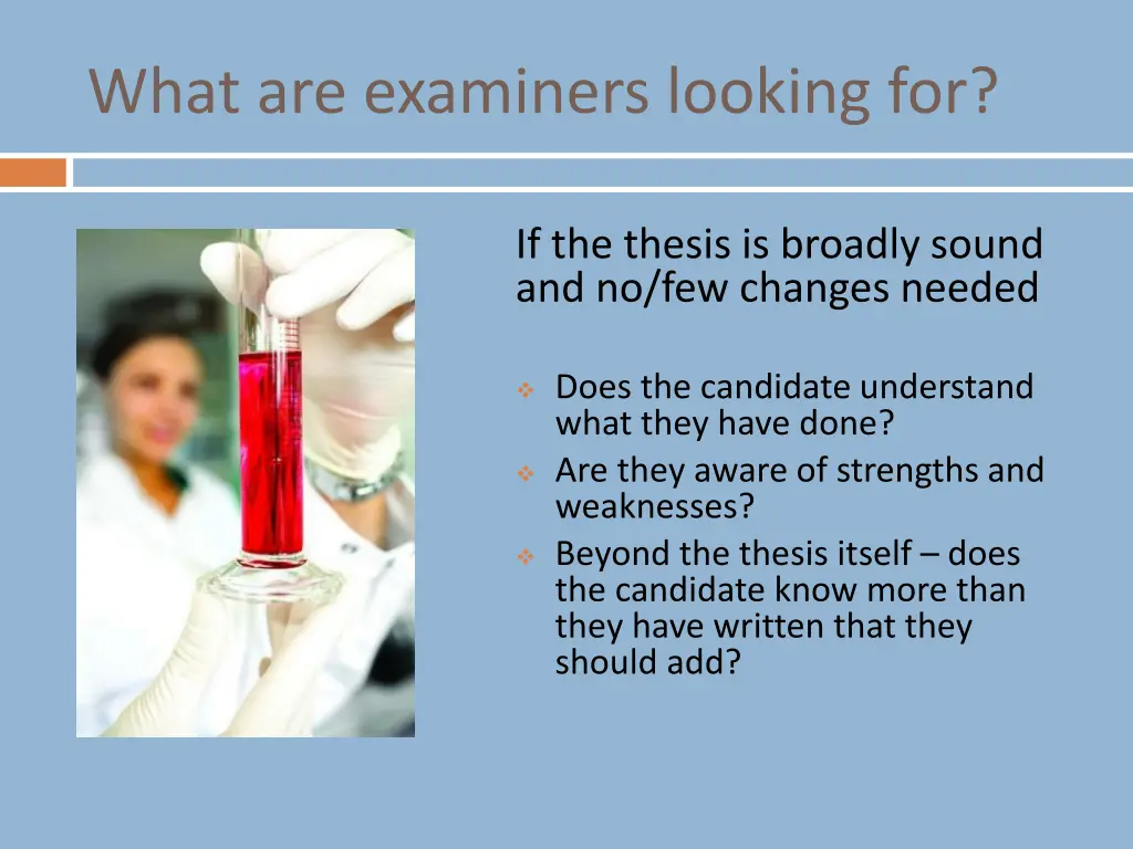 what are examiners looking for 9
