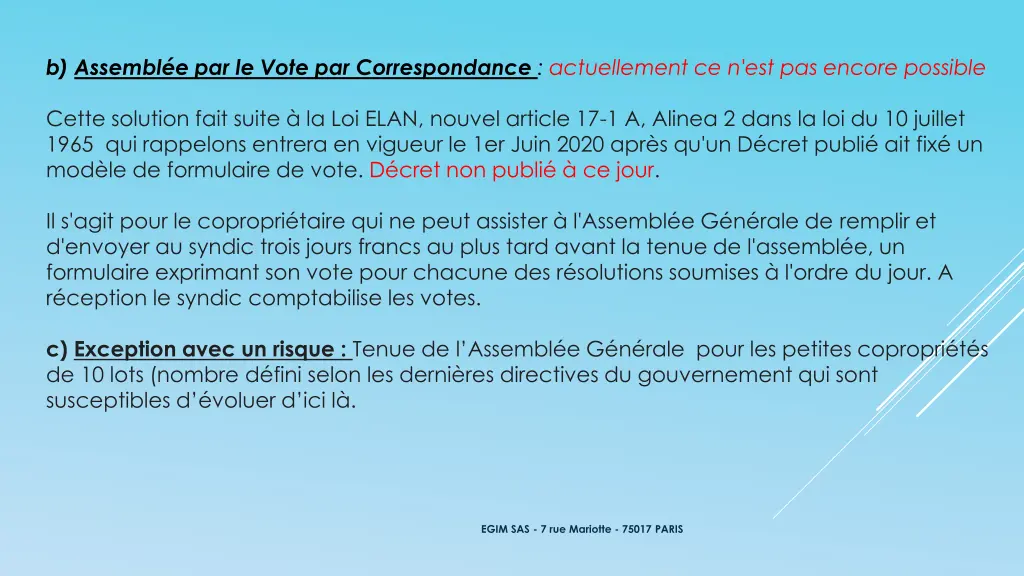 b assembl e par le vote par correspondance